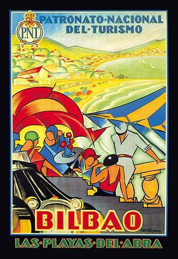 Vibrant Bilbao Travel Poster Print by Mary Wright Jones