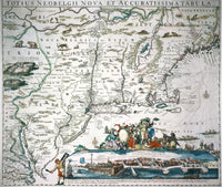 New Netherland Map Fine Art Print - 1673 by Nhugo Allard