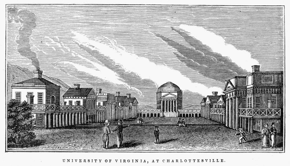 University of Virginia Wood Engraving Fine Art Print, 1845