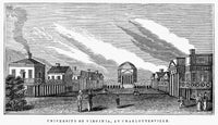 University of Virginia Wood Engraving Fine Art Print, 1845
