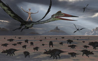 Reptoids Riding Quetzalcoatlus Fine Art Print - Telepathy Theme