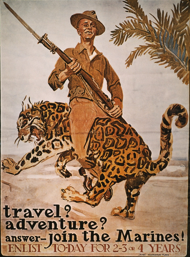 World War I Marine Corps Recruiting Poster by James Montgomery Flagg