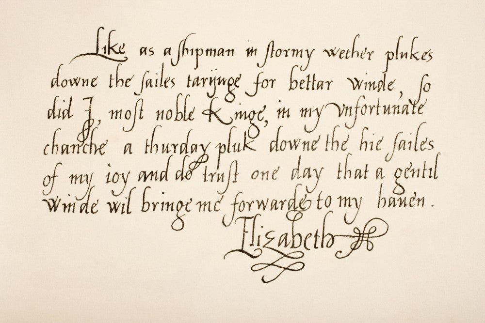 Queen Elizabeth I Handwriting Sample Fine Art Print