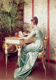 At The Writing Table Fine Art Print by Charles Soulacroix