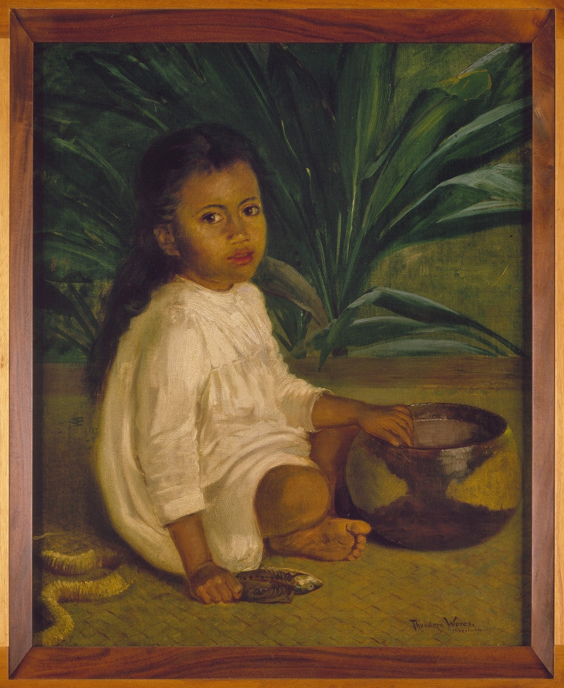Hawaiian Child and Poi Bowl Fine Art Print by Theodore Wores