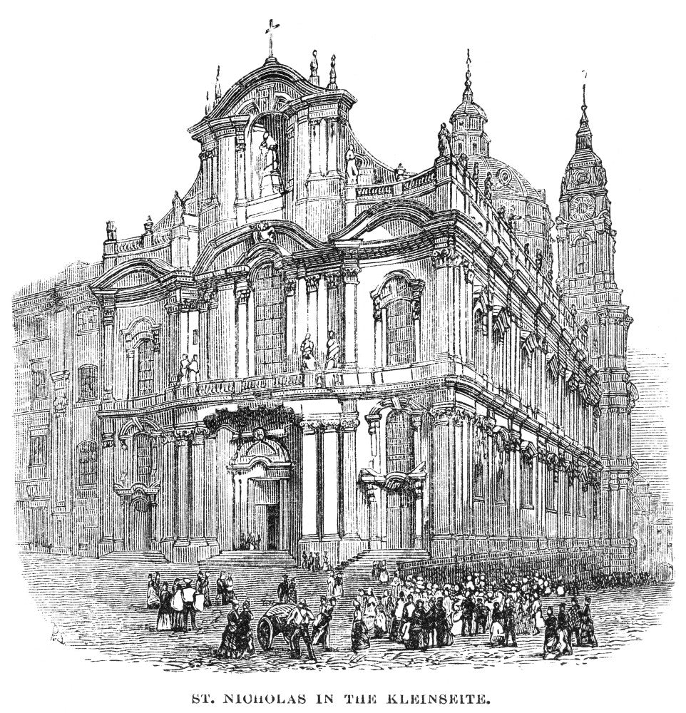Prague St. Nicholas Church 19th Century Line Engraving Poster Print by Granger Collection