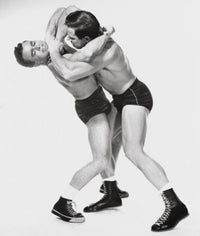 Dynamic Wrestling Art Print Featuring Two Young Men