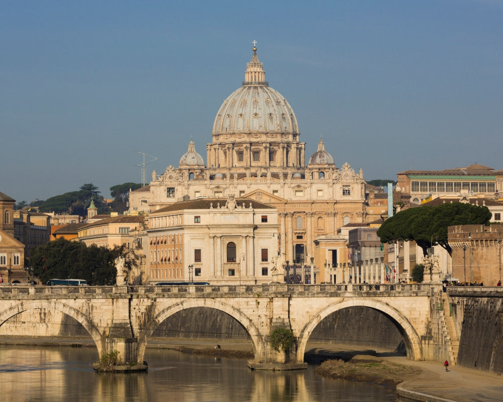 St. Peter's Basilica and Tiber River Fine Art Print by Panoramic Images