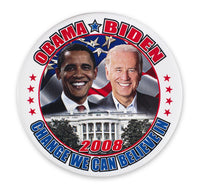 2008 Presidential Campaign Button Print Featuring Obama & Biden