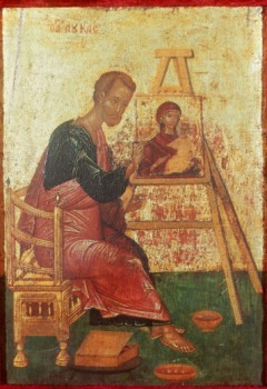 Saint Luke Painting the Blessed Virgin Fine Art Print by Michael Damaskenos