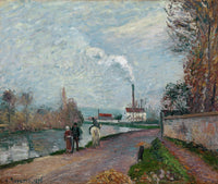 The Oise Near Pontoise in Grey Weather Fine Art Print by Camille Pissarro