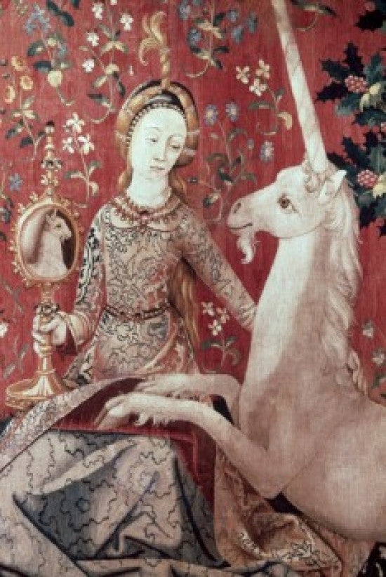 Lady and The Unicorn - Sense of Sight Fine Art Print (15th Century Tapestry)