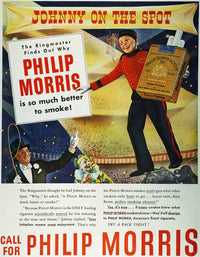 1947 Philip Morris Cigarette Advertisement Poster Print