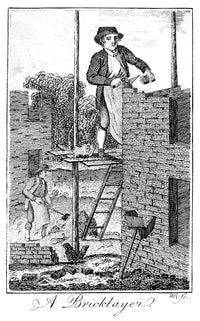 Colonial Bricklayer Fine Art Print - Indentured Servant Scene
