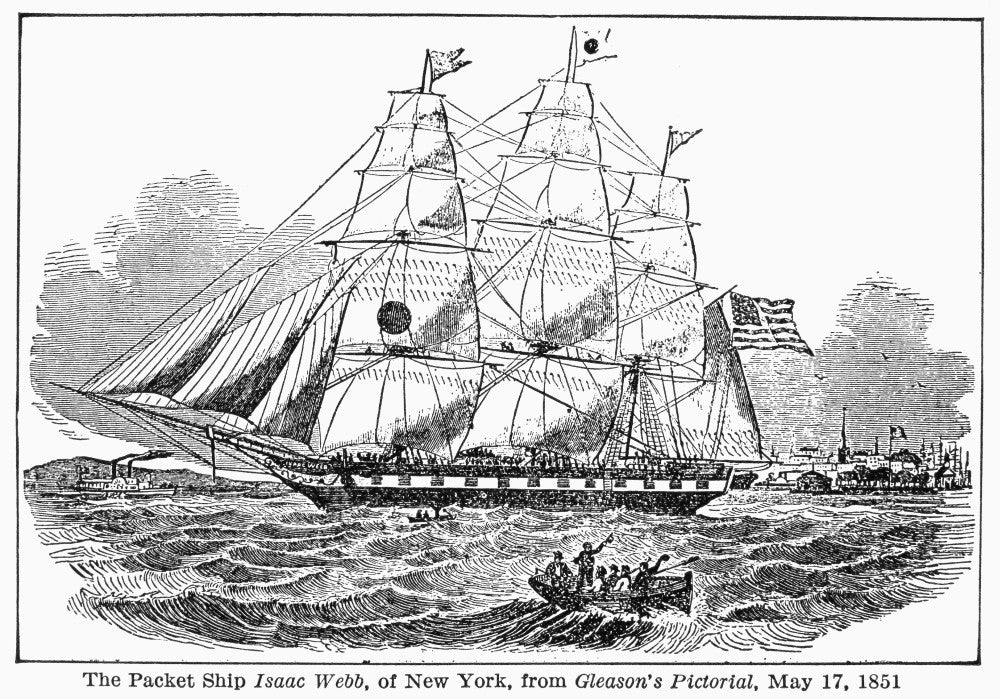 Clipper Ship 'Isaac Webb' Fine Art Print - Wood Engraving, 1851