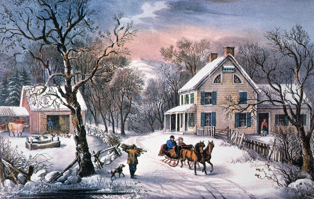 Homestead Winter Fine Art Print by Currier & Ives - Granger Collection