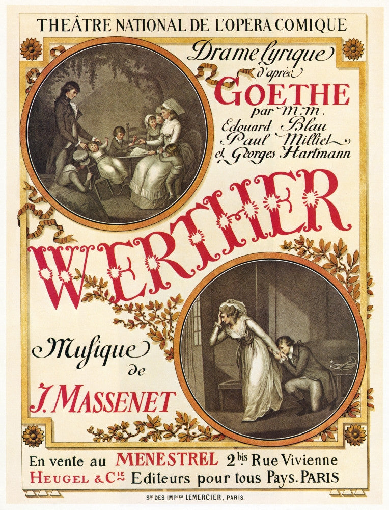 Massenet's 'Werther' 1892 French Lithograph Poster Print by Granger Collection