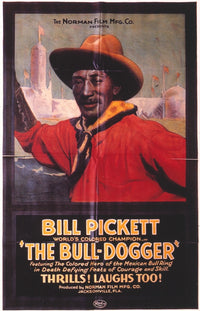 Bill Pickett American Cowboy Poster Print - The Bull-Dogger (1923)