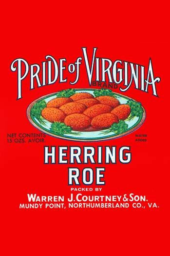 Pride of Virginia Herring Roe Can Label Fine Art Print
