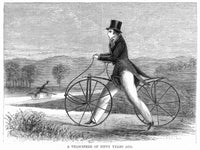 Bicycling 1819 - The Draisine Wood Engraving Print by Granger Collection