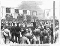 Erie Railway Auction Fine Art Print - Historic Wood Engraving