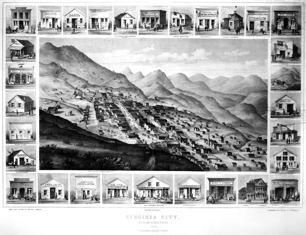 Virginia City, Nevada in 1861 Fine Art Print by Grafton T. Brown