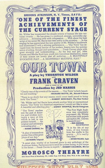 Our Town Broadway Movie Poster - 11x17 - Item # MOV407377
