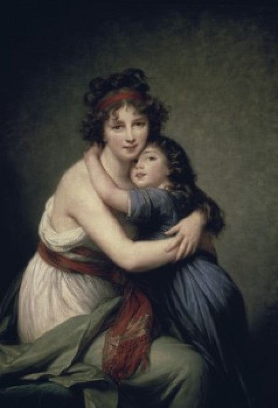 Madame Vigee-LeBrun and Her Daughter Fine Art Print - Musee du Louvre