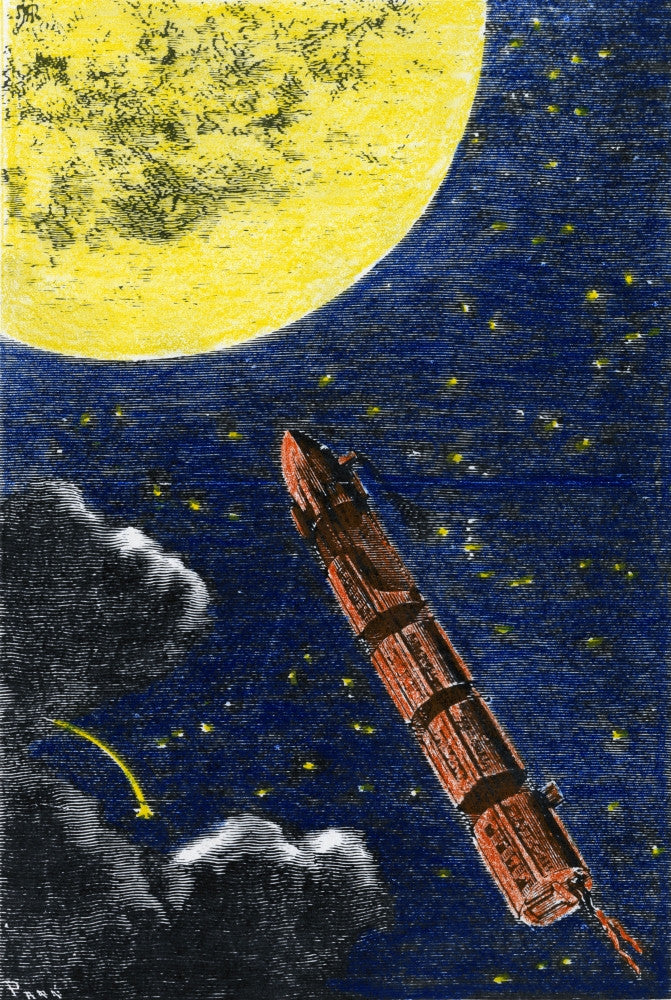 Verne: Earth to Moon Engraving Fine Art Print by Granger Collection