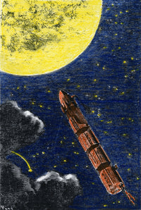 Verne: Earth to Moon Engraving Fine Art Print by Granger Collection