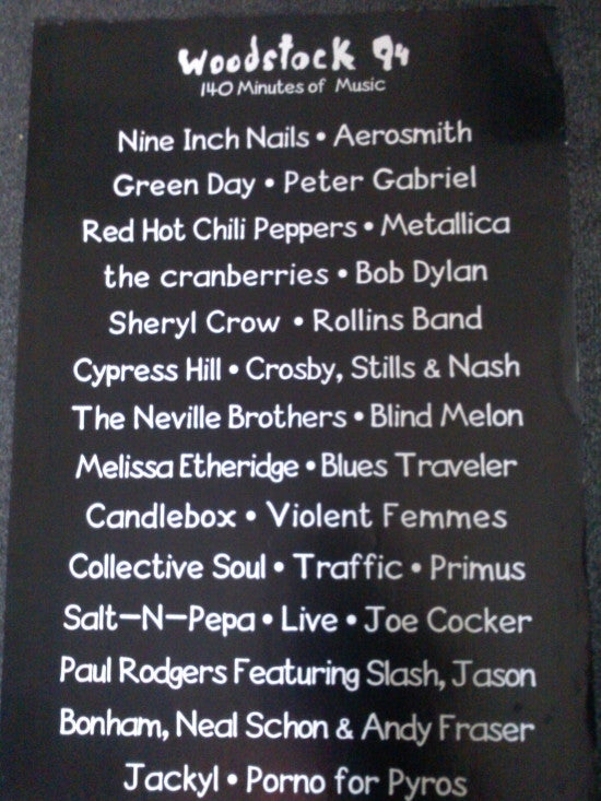 Woodstock 94 List of Bands Rolled Poster