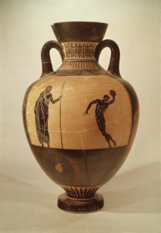 Attic Black-Figure Amphora Fine Art Print Featuring Achilles and Penthisilia