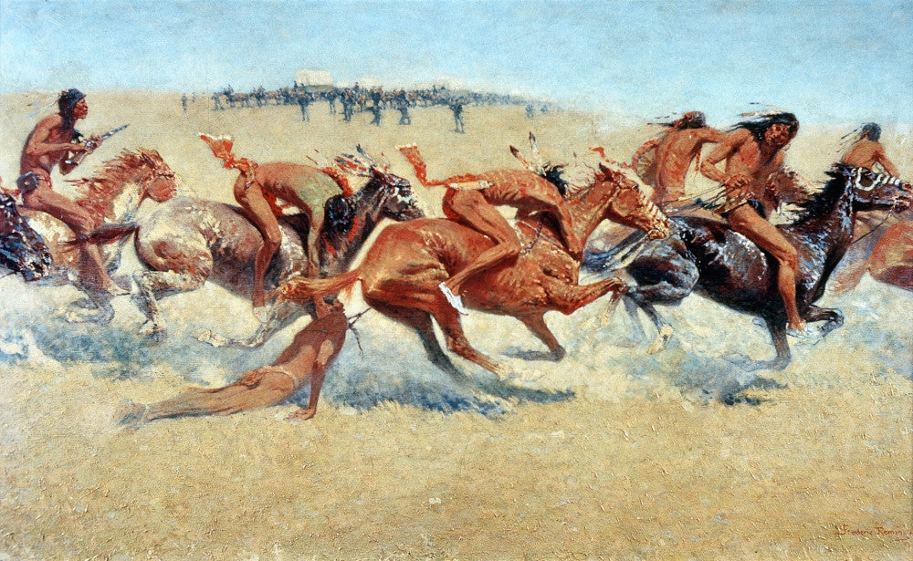 Indian Warfare Fine Art Print by Frederic Remington - 1908