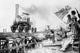 Locomotive Artwork Print - Crowd Cheering Stourbridge Lion by Clyde Osmer Deland