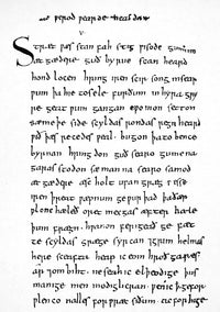 Beowulf Manuscript Page Fine Art Print by Granger Collection