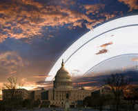 Earth's Planetary Rings Over Capitol Building Fine Art Print by Ron Miller