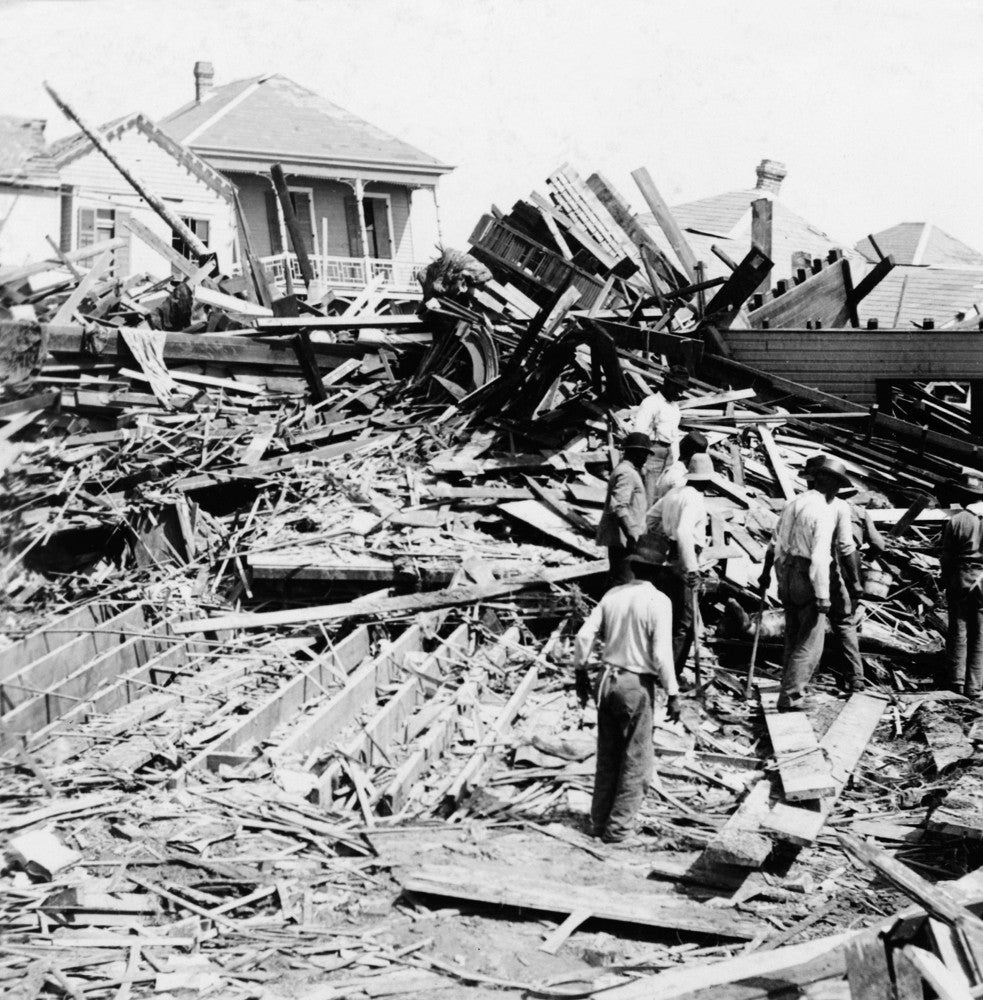 Galveston Hurricane 1900 Historical Poster Print by Granger Collection