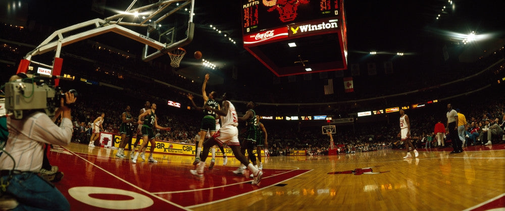 Chicago Bulls Player at Chicago Stadium Fine Art Print by Panoramic Images