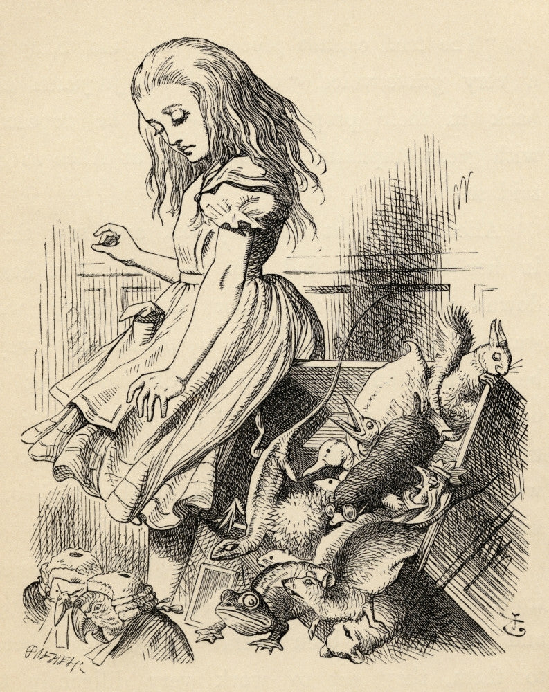Giant Alice Upsets The Jury Box Art Print by John Tenniel