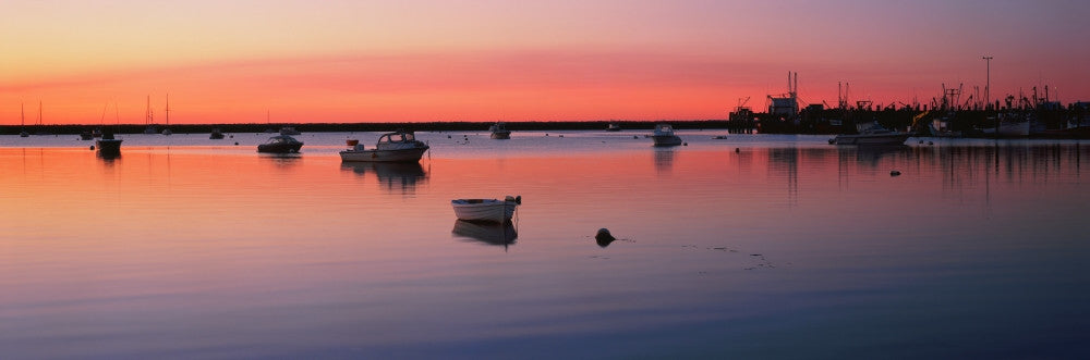 Boats at Sunset in Provincetown, Cape Cod Fine Art Print