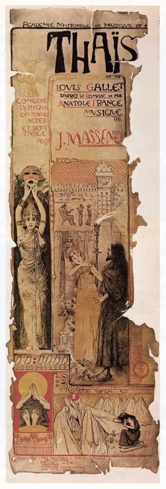 Massenet: Thais 1894 French Lithograph Poster Print by Granger Collection