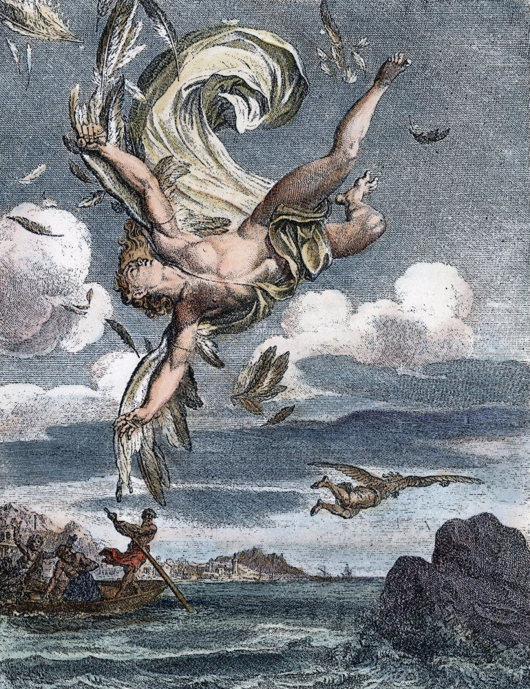 Fall of Icarus Fine Art Print - Copper Engraving by Bernard Picart