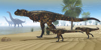 Carnotaurus Mother and Offspring Fine Art Print | Posterazzi