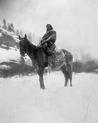 The Scout in Winter Fine Art Print by Edward S. Curtis - 1908