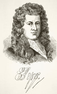 Samuel Pepys Portrait and Signature Fine Art Print - Circa 1890