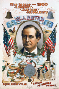 1900 Presidential Campaign Poster Featuring William Jennings Bryan - Fine Art Print