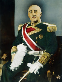 Francisco Franco Spanish Soldier and Dictator Fine Art Print - Oil Over Photograph, c. 1944