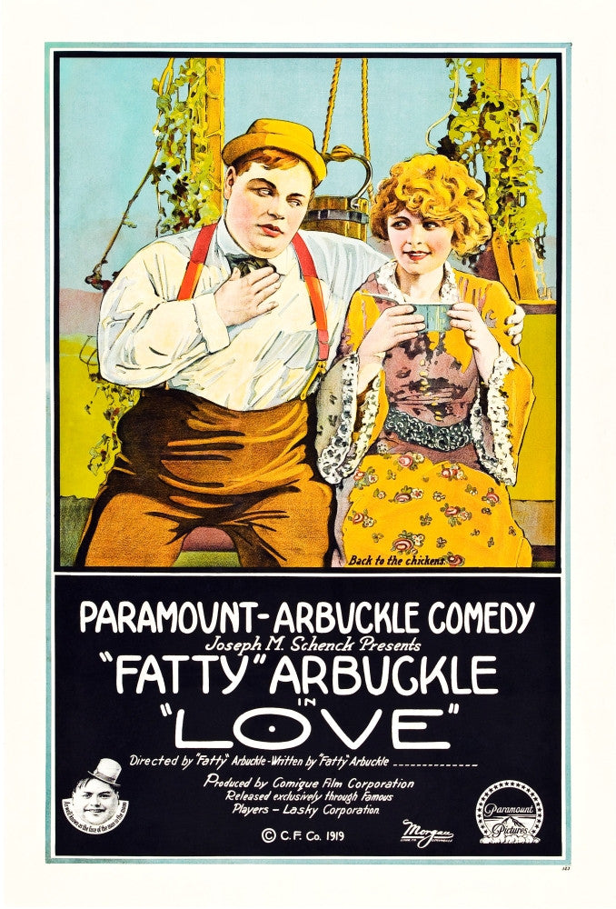 Love U Movie Poster Art featuring Roscoe 'Fatty' Arbuckle and Winifred Westover (1919)
