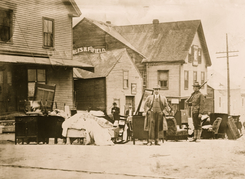 Soldier Guarding Household Effects, Bangor Fire Fine Art Print