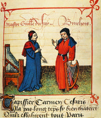 Musicians Dufay & Binchois - 15th Century Illumination Print